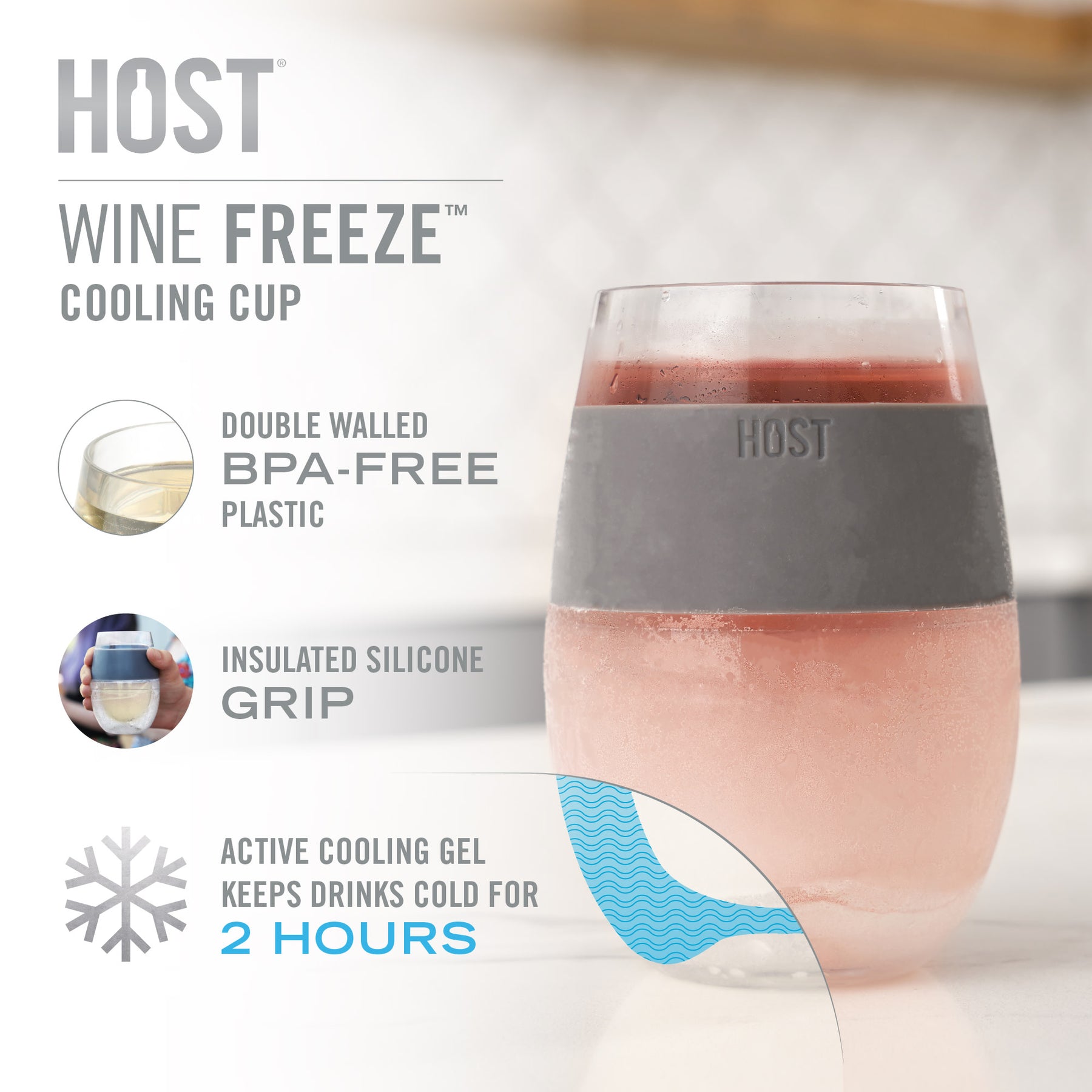 Wine FREEZE™ in Gray, Set of 2