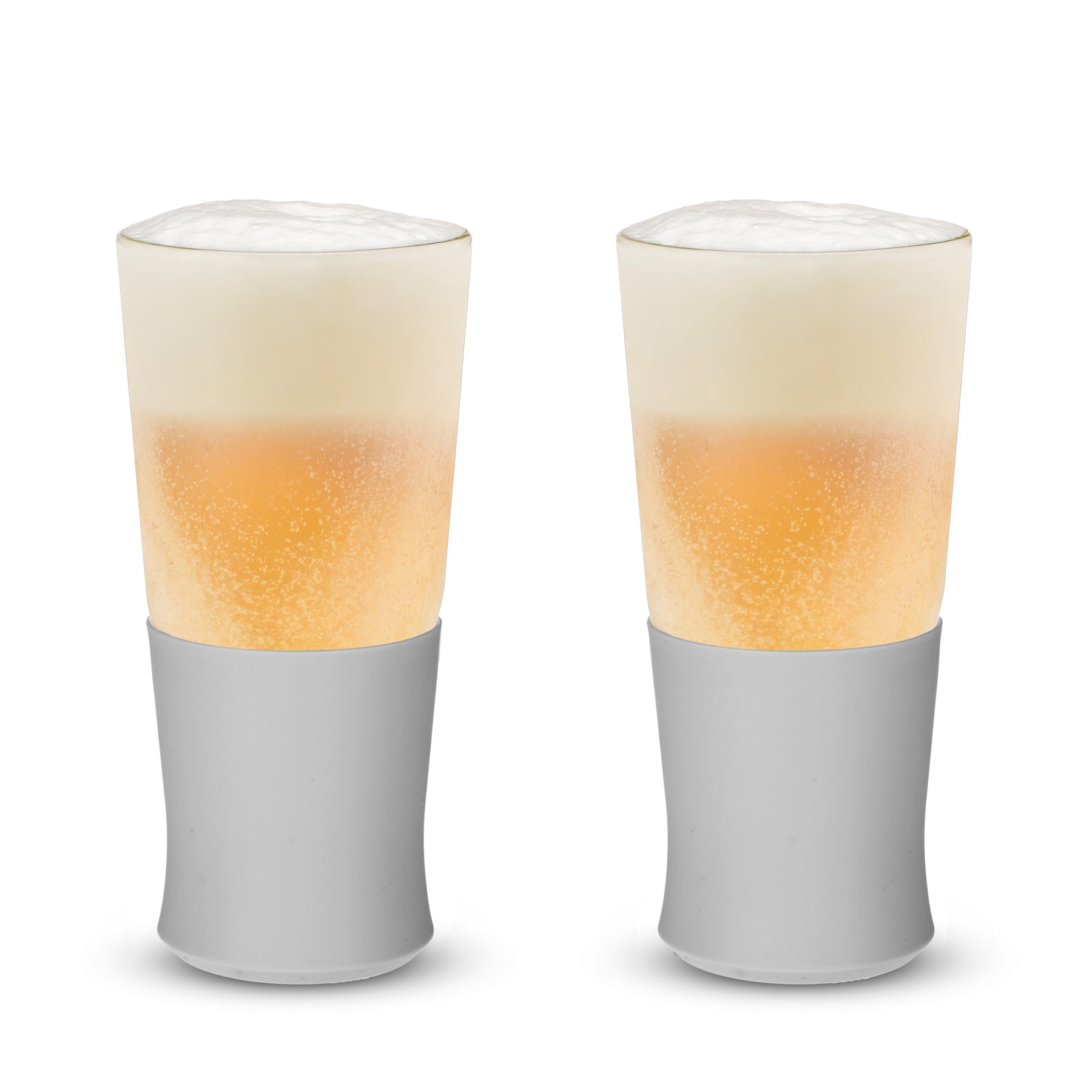 REAL GLASS CUPS FOR A SATISFYING SIP: This set of beer pint drinking glasses is constructed out of real glass, combining the innovation of our gel-filled double wall glass with the satisfying feel of drinking out of real glass sets.