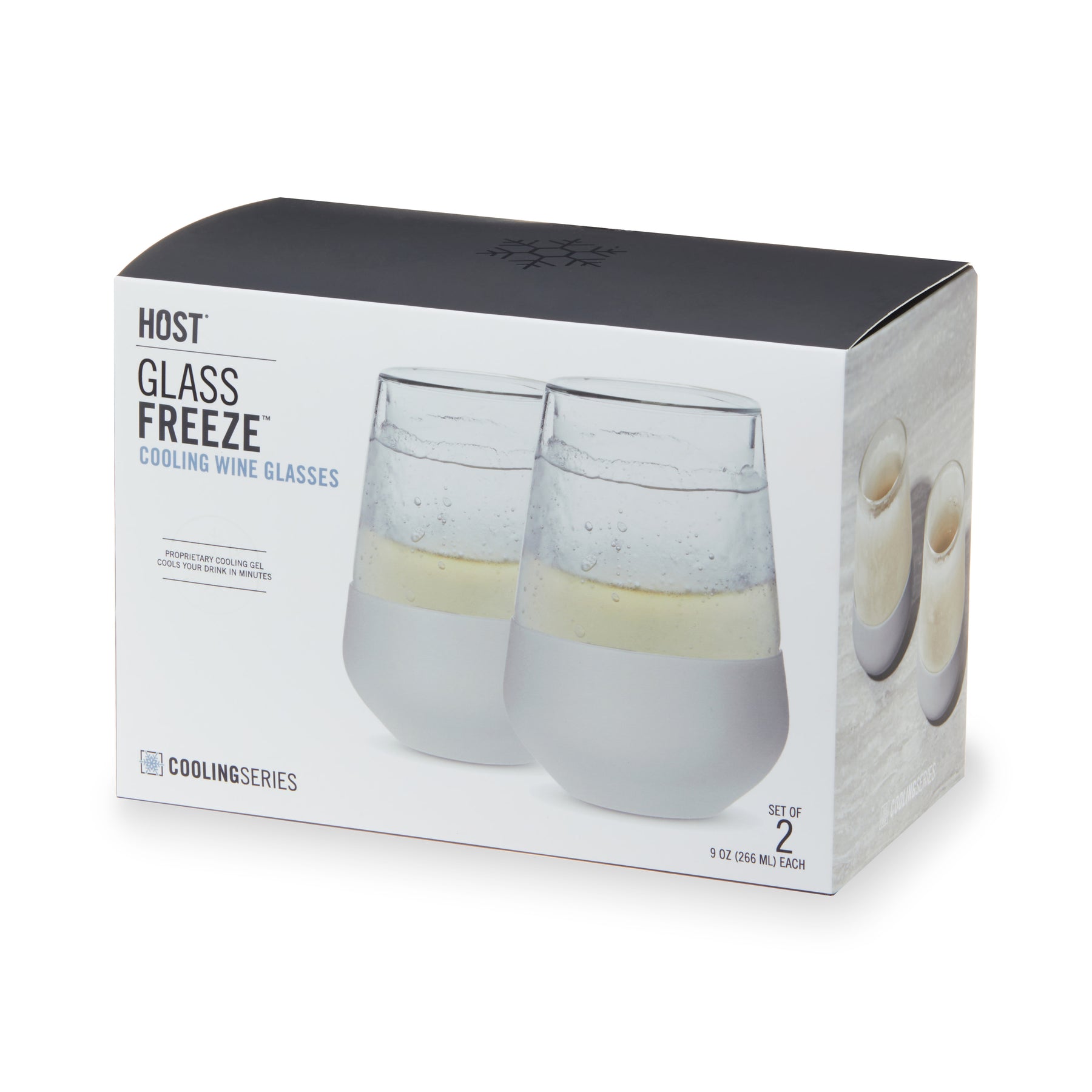 Glass Wine FREEZEâ„¢ in Gray, Set of 2