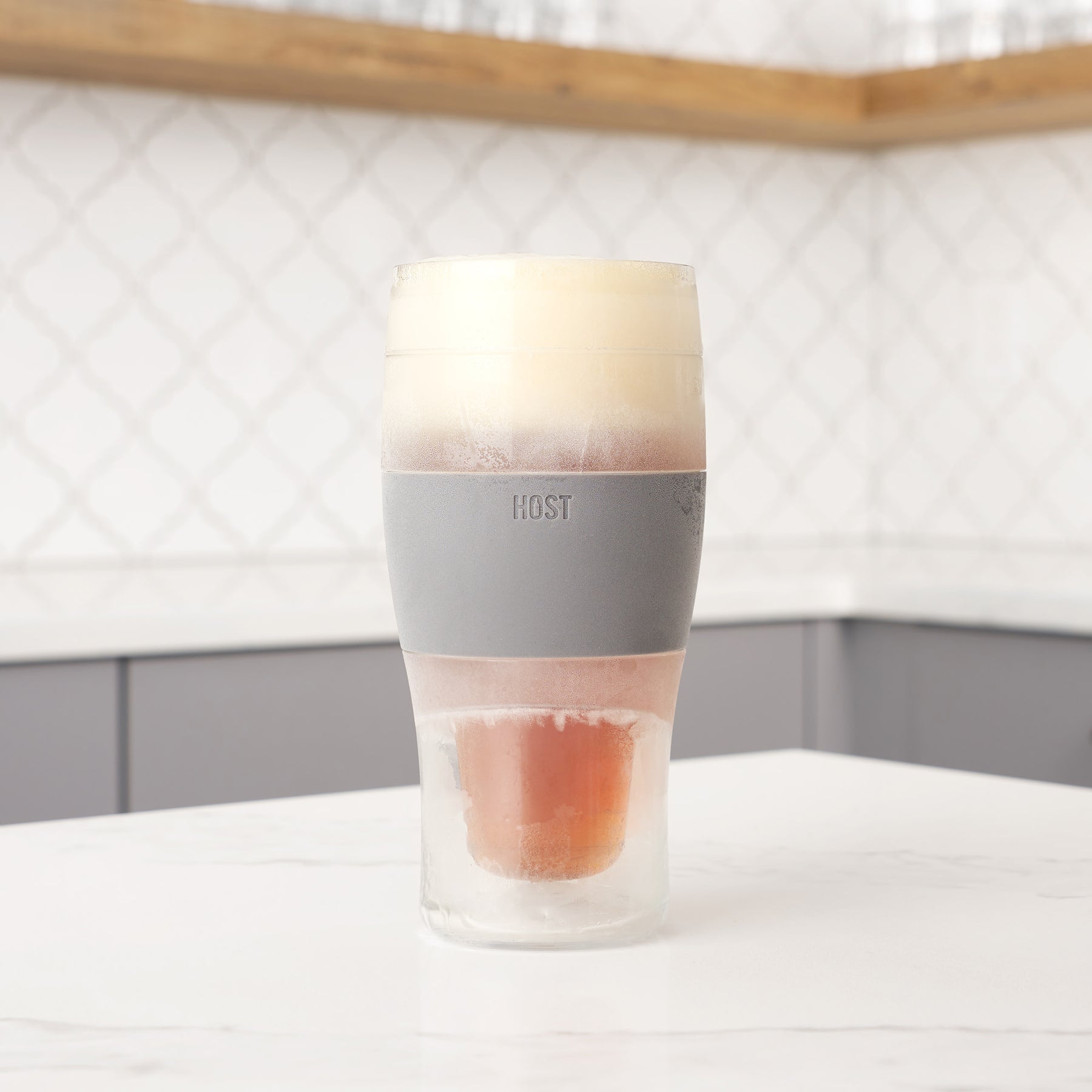 THE MAGIC IS IN THE GEL - The insulated plastic walls of this beer glass are filled with proprietary cooling gel. This works as a beer chiller when frozen. Freeze for two hours to chill the tumbler gel and keep your drinks at ideal temperature.