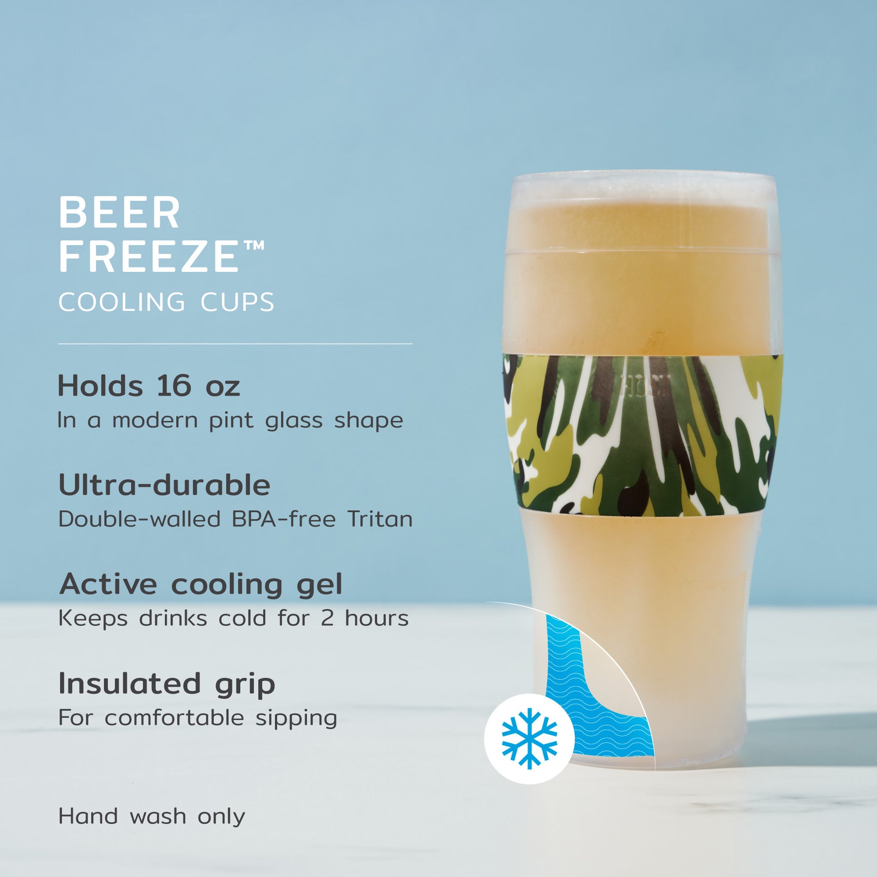Beer FREEZEâ„¢ in Green Camo, Set of 1