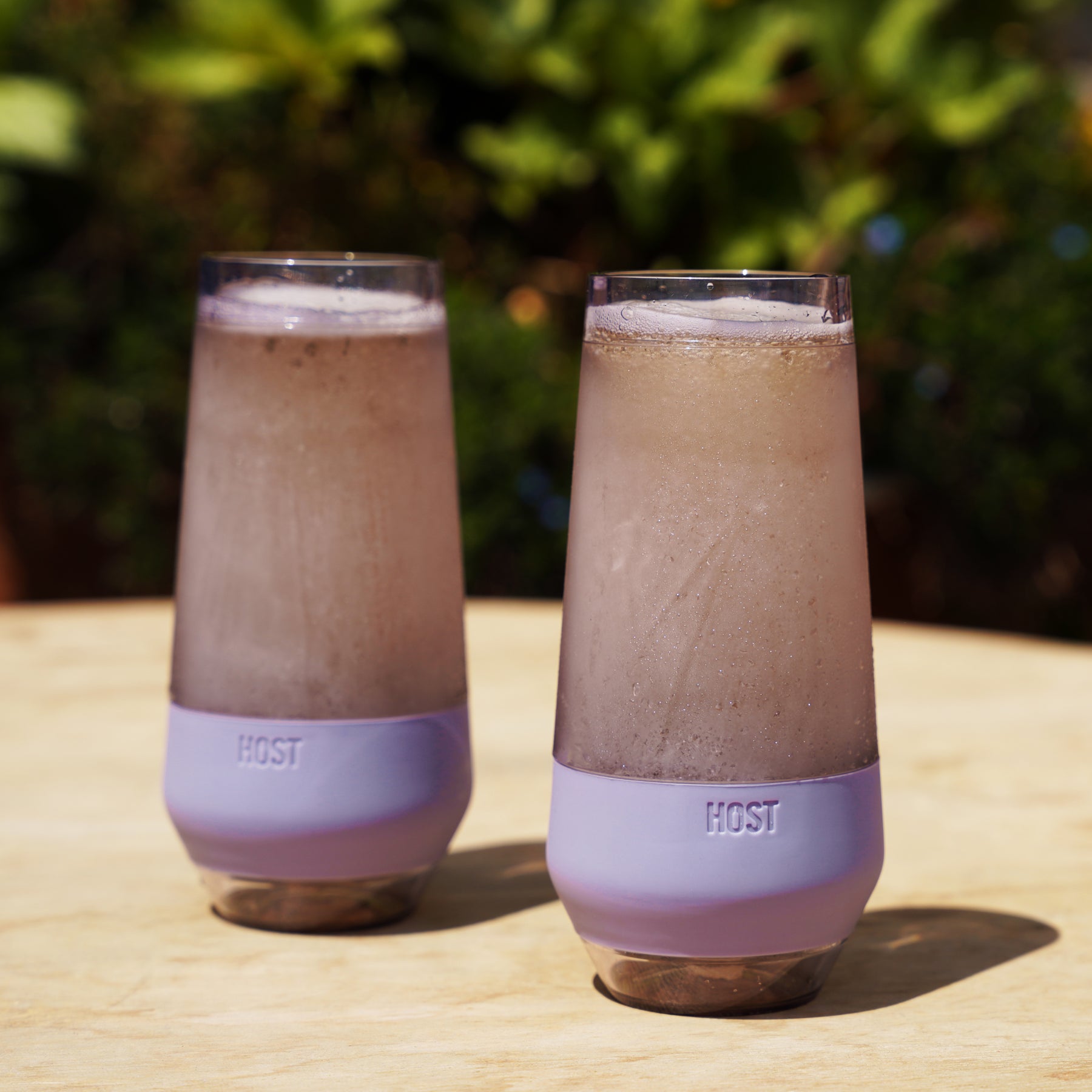 DOUBLE-WALLED BPA-FREE PLASTIC WITH INSULATED SILICONE BAND - Champagne FREEZE wine glasses can be used as cocktail glasses or freezable wine glasses. Keep drinks chilled with Host freezer wine glasses champagne flutes stemless.