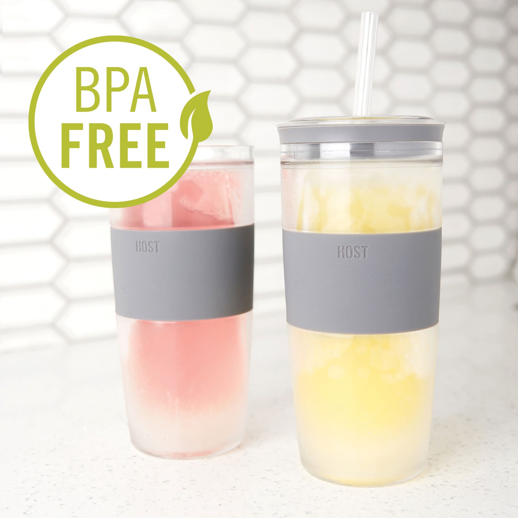 Tumbler FREEZE™ in Gray with Lid and Straw
