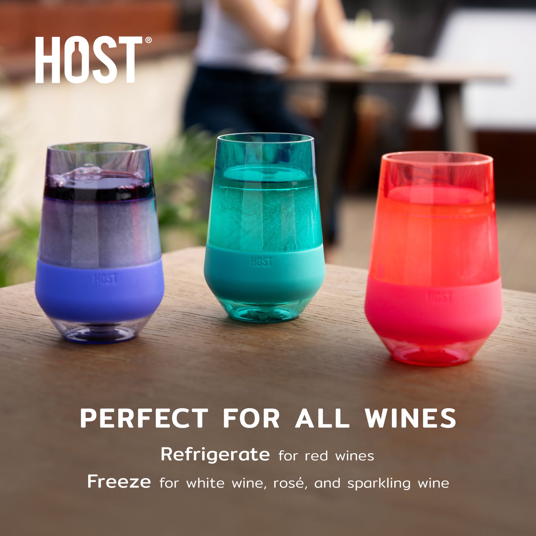 Wine FREEZEâ„¢ XL in Vivid Tinted Multicolor, Set of 4