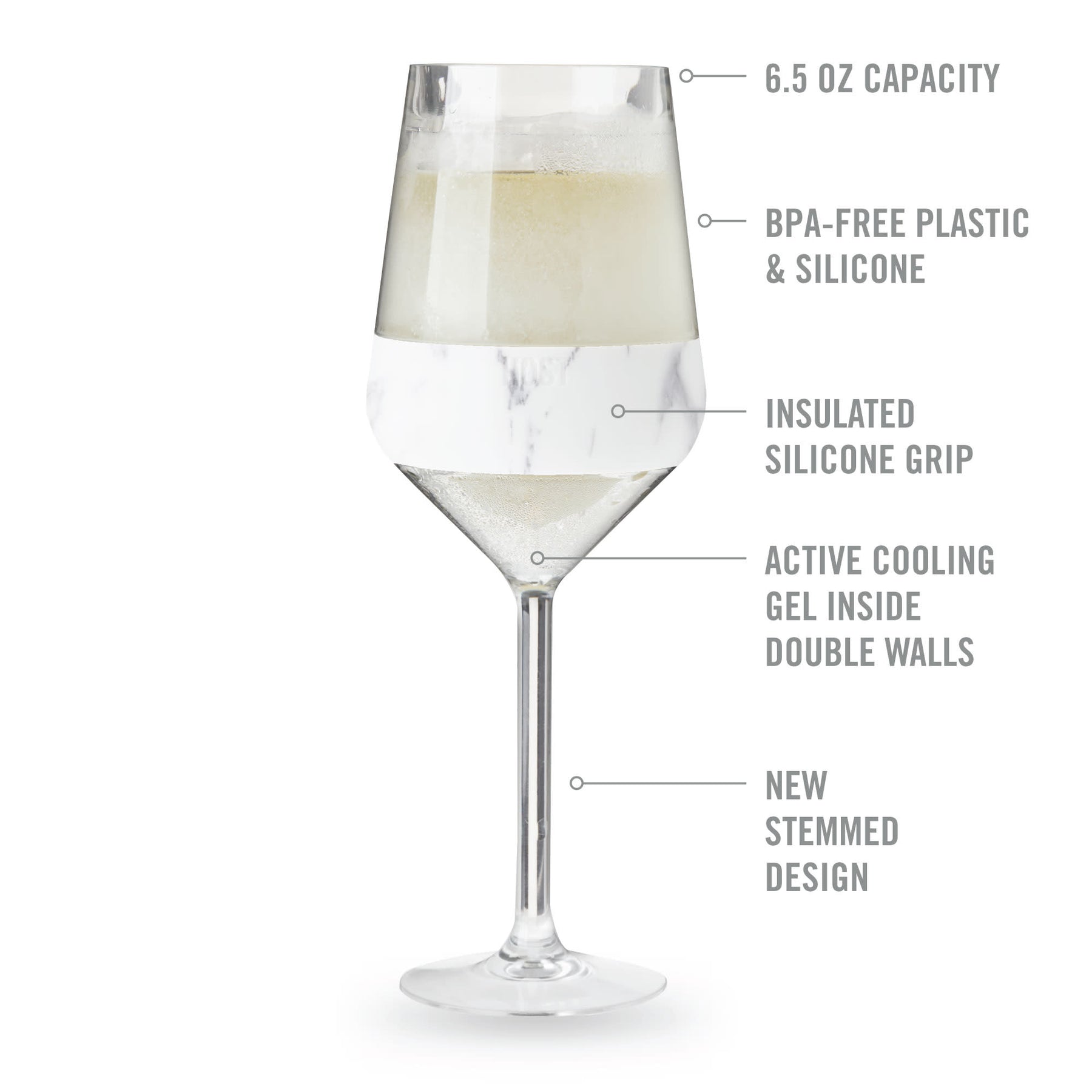 Stemmed Wine FREEZEâ„¢ in Marble, Set of 2